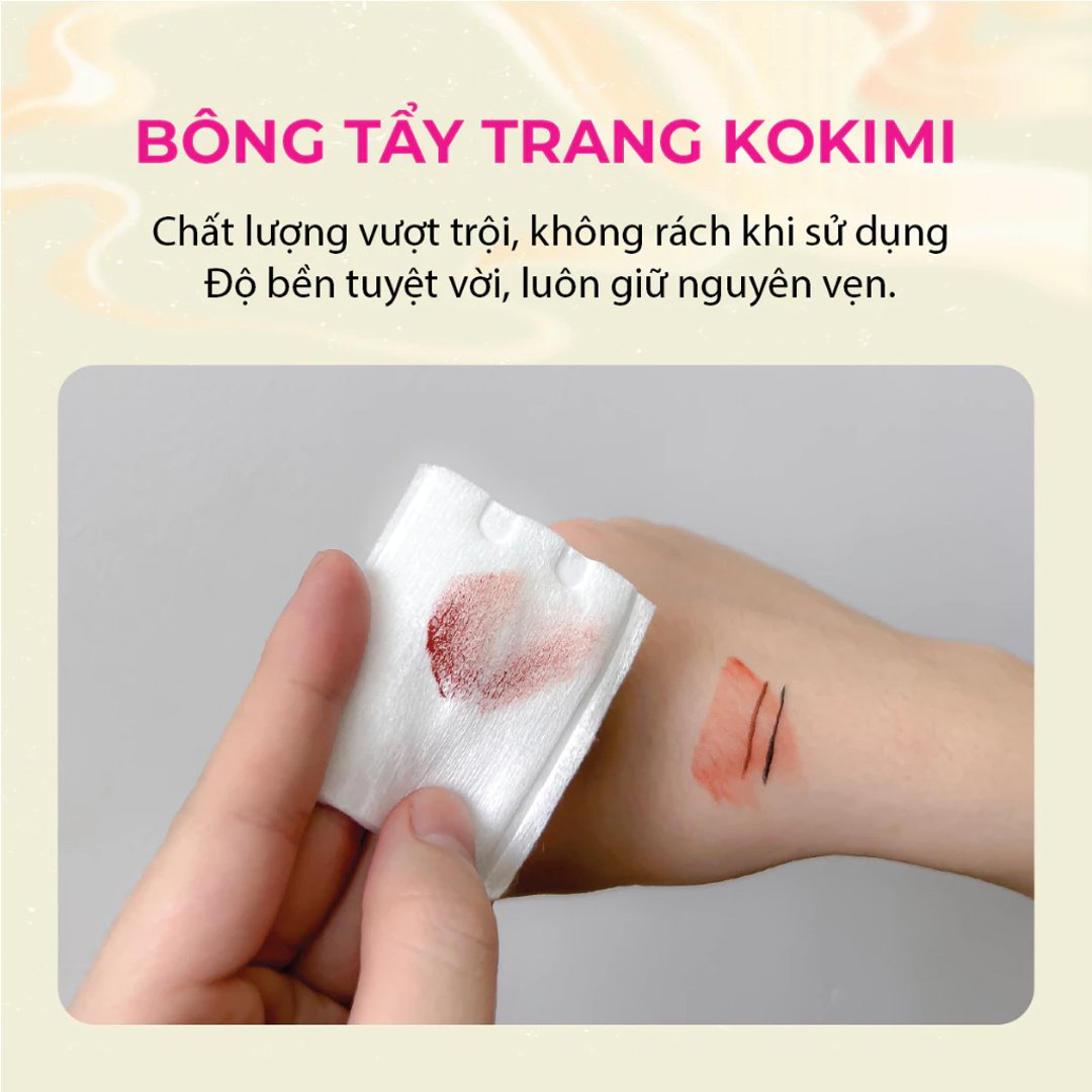 Bông Tẩy Trang Mihoo Kokimi Bông Vuông Túi 240 Miếng