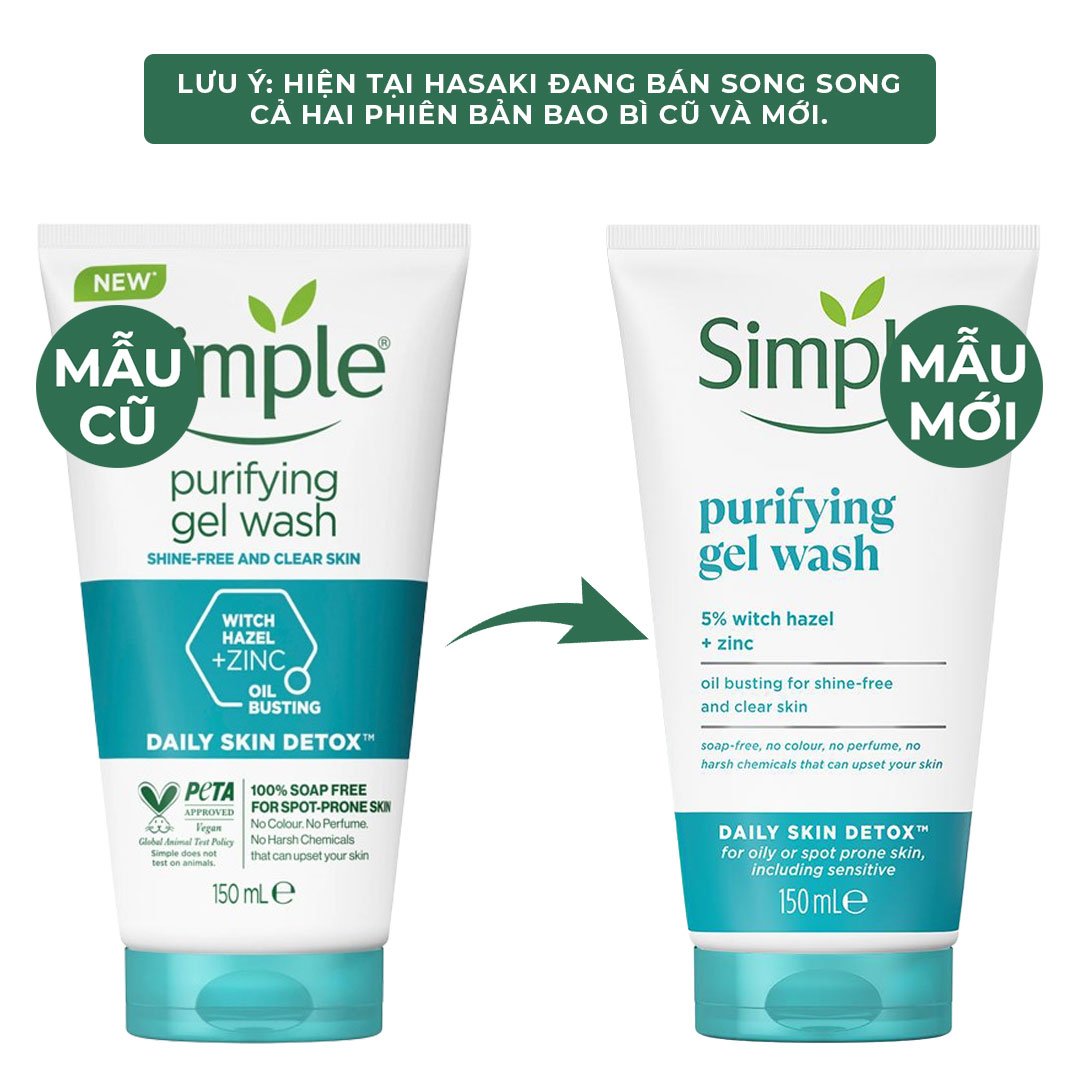 Combo 2 Gel Rửa Mặt Simple Thanh Khiết, Giảm Bóng Nhờn 150ml