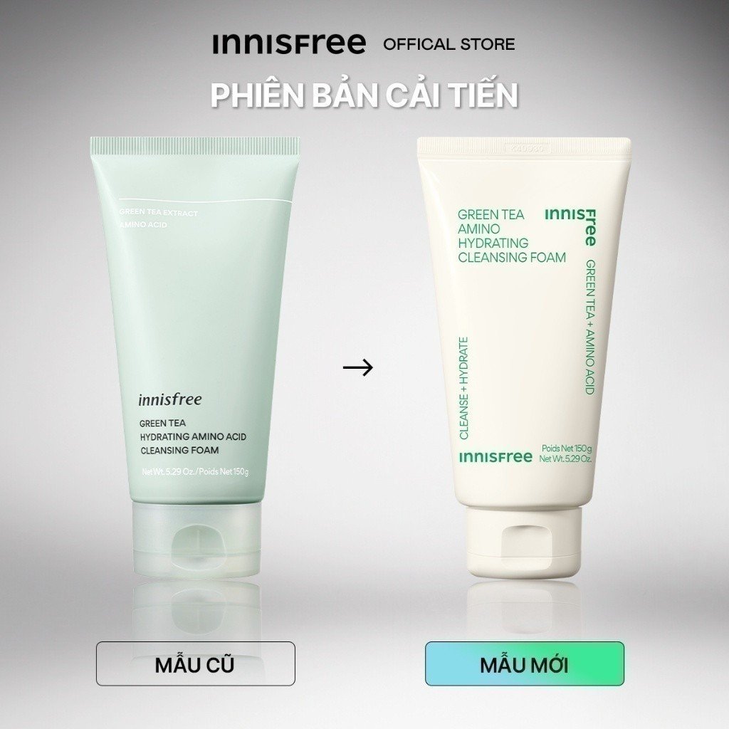 Combo 2 Sữa Rửa Mặt innisfree Dưỡng Ẩm Từ Trà Xanh 150g (Mới)