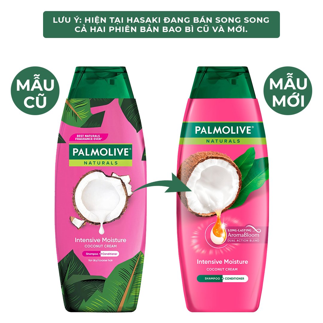 Dầu Gội Xả Palmolive Dưỡng Ẩm Tóc Từ Sữa Dừa 180ml