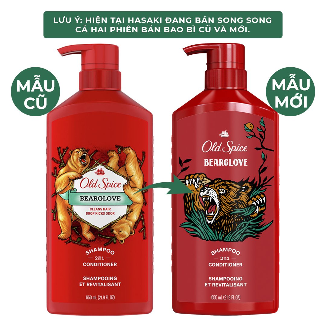 Dầu Gội Xả 2in1 Old Spice Cho Nam Hương Hoang Dã 650ml