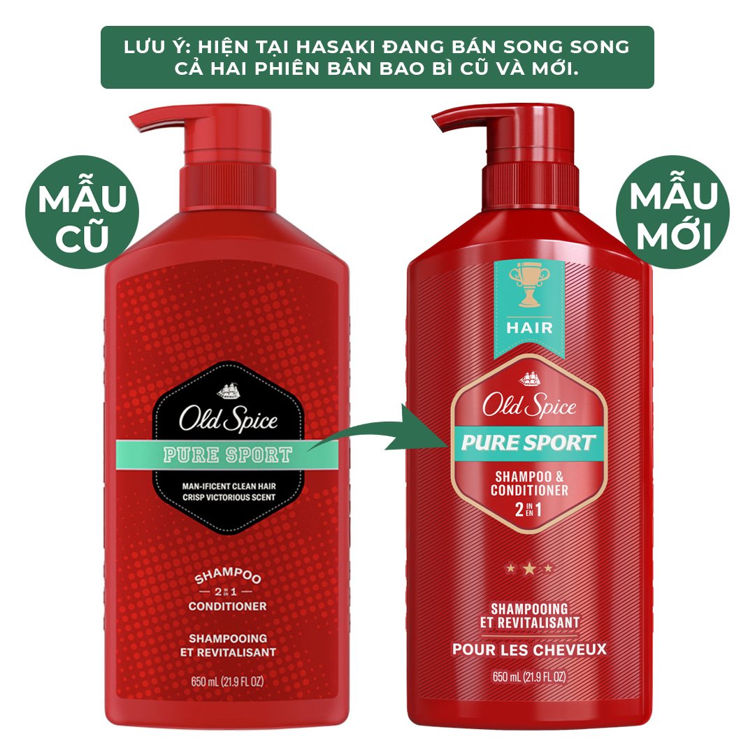 Dầu Gội Xả 2in1 Old Spice Cho Nam Hương Cam Chanh 650ml