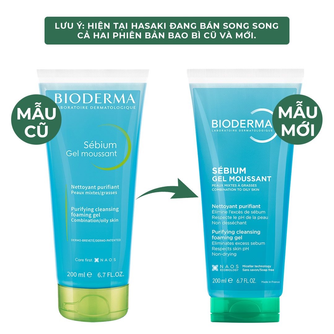 Gel Rửa Mặt Bioderma Dành Cho Da Dầu & Hỗn Hợp 200ml (Tuýp)