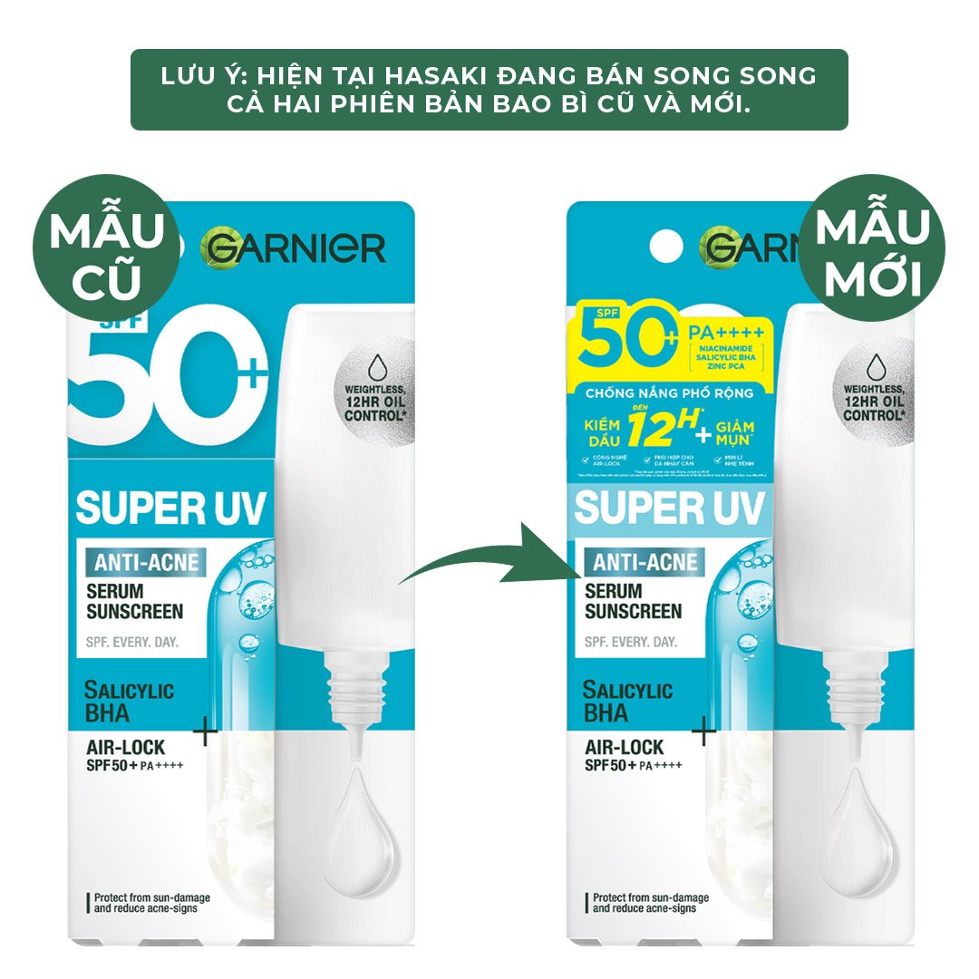 Serum Chống Nắng Garnier 12H Kiềm Dầu & Hỗ Trợ Giảm Mụn 30ml