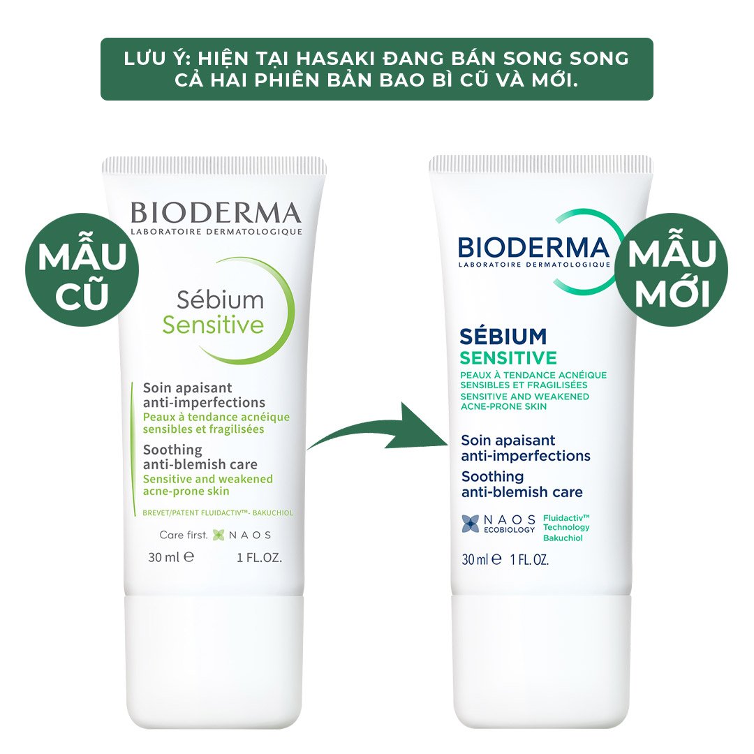 Kem Dưỡng Ẩm Bioderma Dành Cho Da Mụn, Nhạy Cảm 30ml