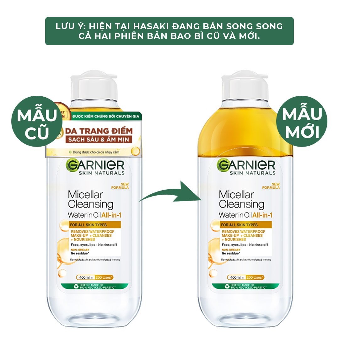 Nước Tẩy Trang Garnier Làm Sạch Sâu Lớp Trang Điểm 400ml