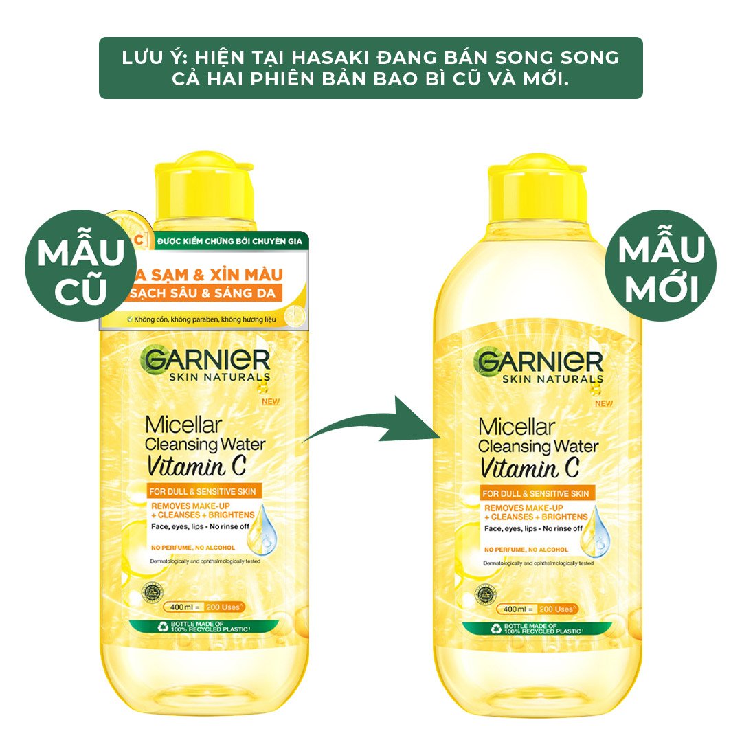 Nước Tẩy Trang Garnier Vitamin C Làm Sáng Da 400ml