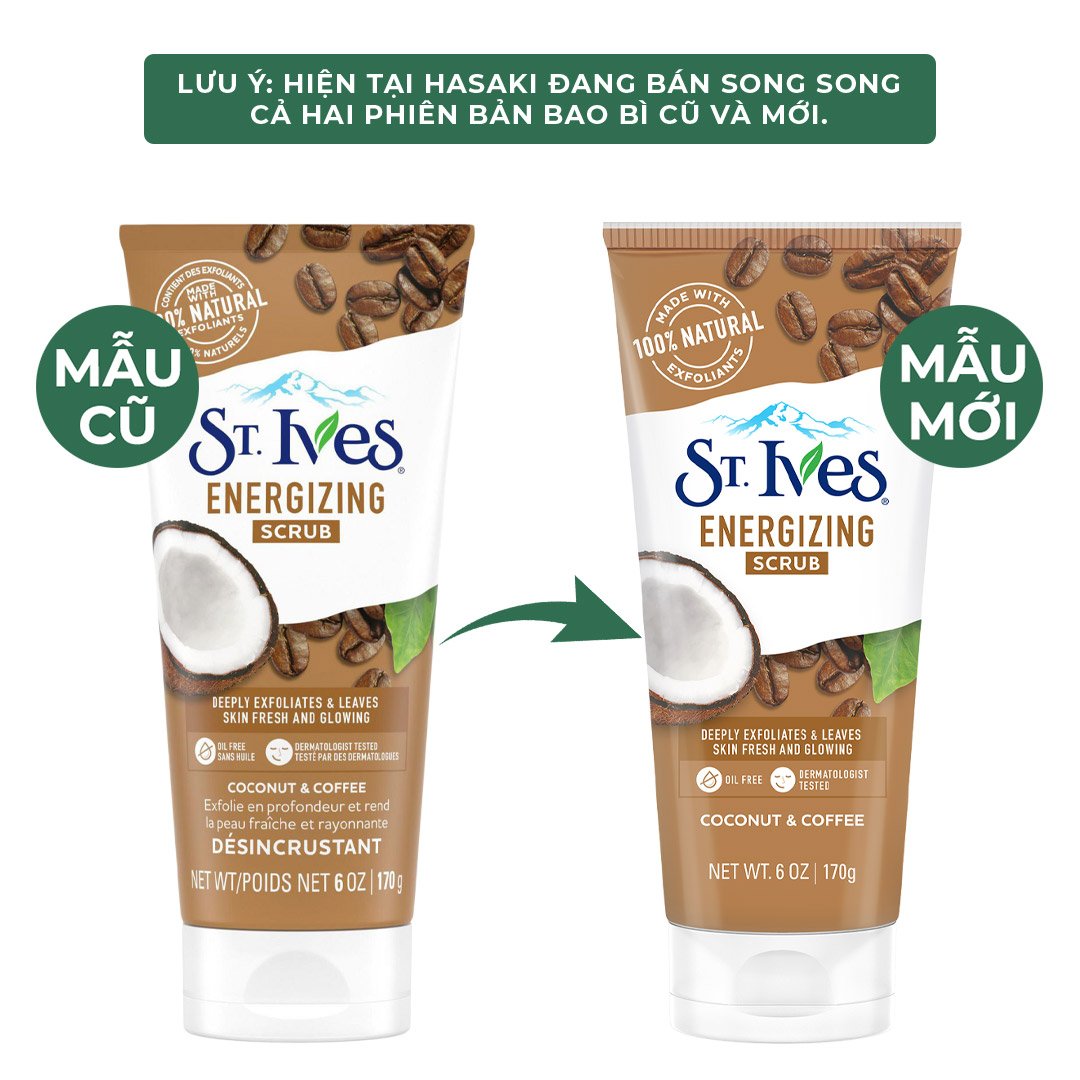 Sữa Rửa Mặt St.Ives Tẩy Tế Bào Chết Cà Phê & Dừa 170g