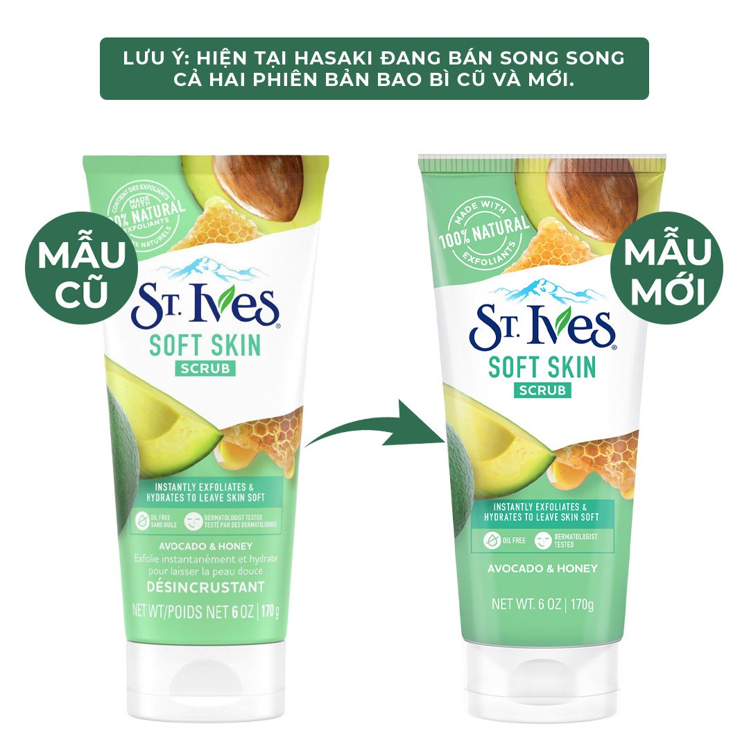 Sữa Rửa Mặt St.Ives Tẩy Tế Bào Chết Bơ & Mật Ong 170g