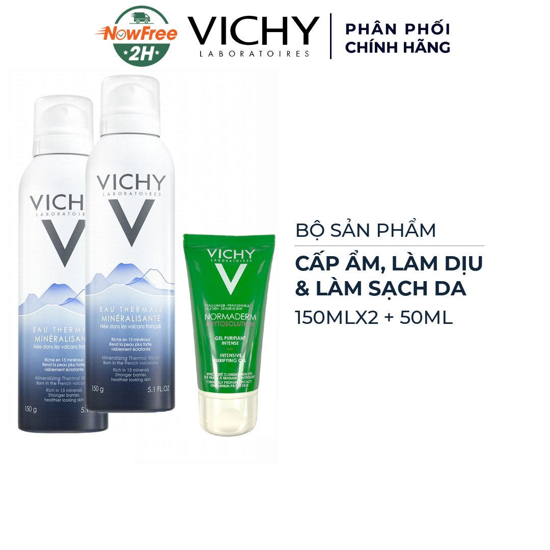 Bộ Sản Phẩm Vichy 02 Cấp Ẩm & Làm Sạch Da 3 Món