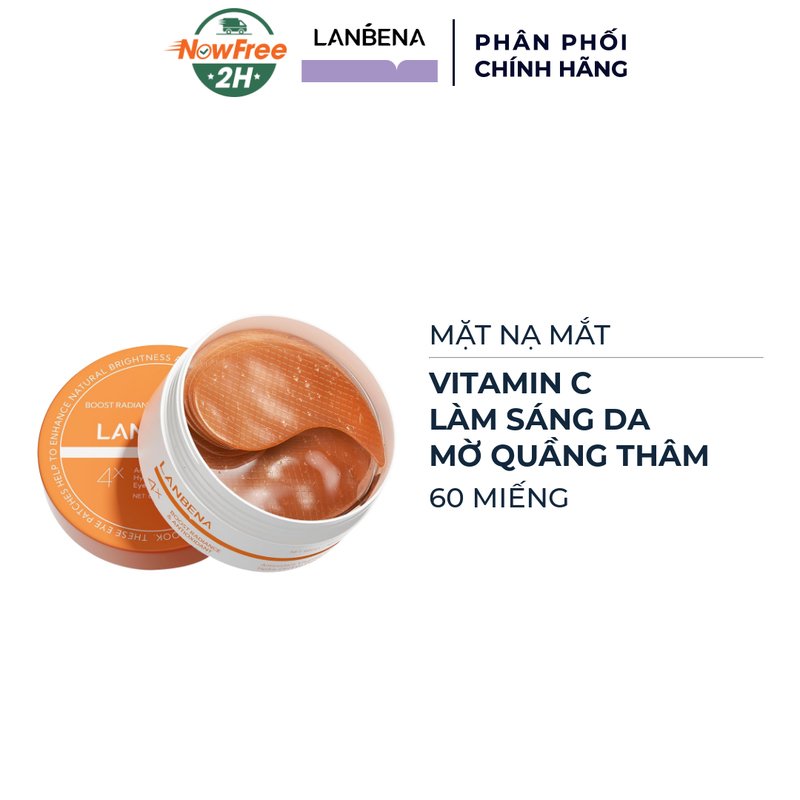 Mặt Nạ Mắt Lanbena Vitamin C Dưỡng Sáng, Mờ Quầng Thâm 60 Miếng