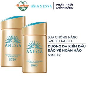Combo 2 Sữa Chống Nắng Anessa Dưỡng Da Kiềm Dầu 60ml (Bản Mới)
