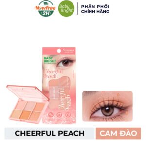 Bảng Phấn Mắt Baby Bright 6 Ô Cheerful Peach - Cam Đào 0.7g