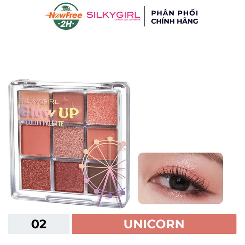 Bảng Phấn Mắt Silkygirl 9 Ô Màu 02 Unicorn 7.2g