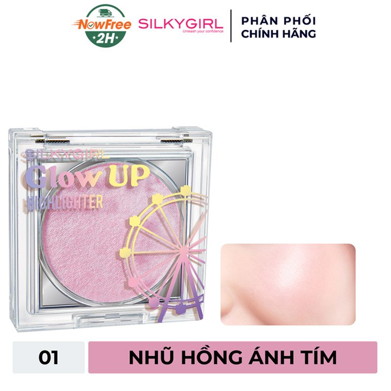 Bắt Sáng Dạng Kem Silkygirl Màu 01 Nhũ Hồng Ánh Tím 4g