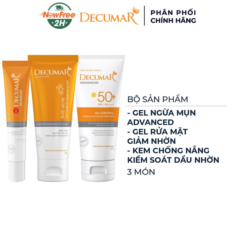Bộ Decumar Advanced Chăm Da Mụn Toàn Diện 3 Món