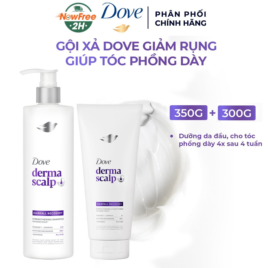 Bộ Gội Xả Dove Giảm Rụng, Giúp Tóc Phồng Dày 350g+300g