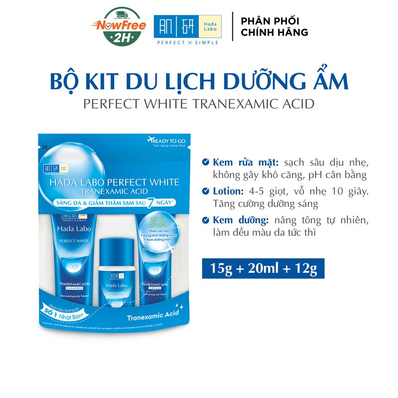 Bộ Sản Phẩm Hada Labo Dưỡng Sáng Da 3 Món