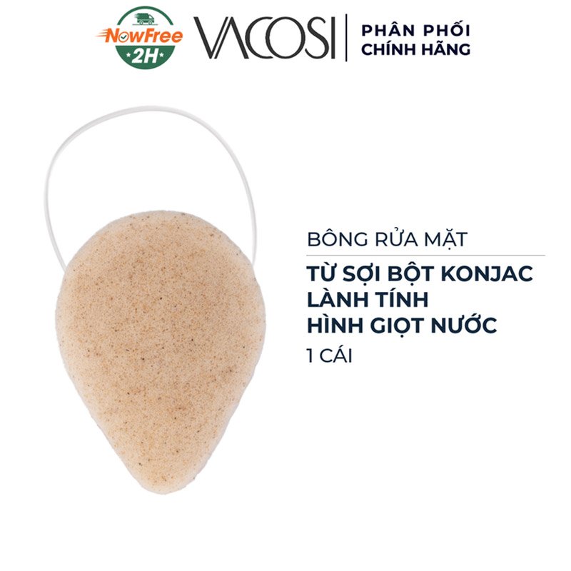 Bông Rửa Mặt Vacosi Sợi Bột Konjac Giọt Nước BN04 (1 Cái)