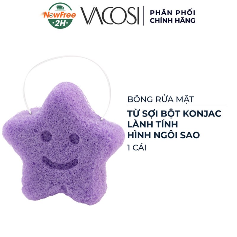 Bông Rửa Mặt Vacosi Sợi Bột Konjac Ngôi Sao BN02 (1 Cái)