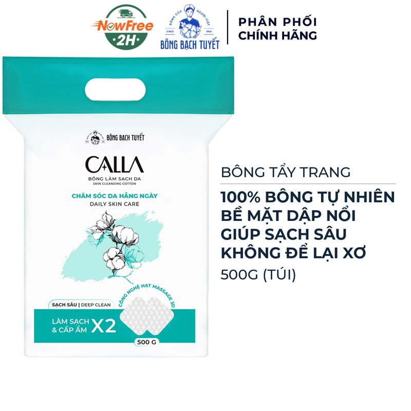 Bông Tẩy Trang Bông Bạch Tuyết Calla Giúp Sạch Sâu Túi 500g