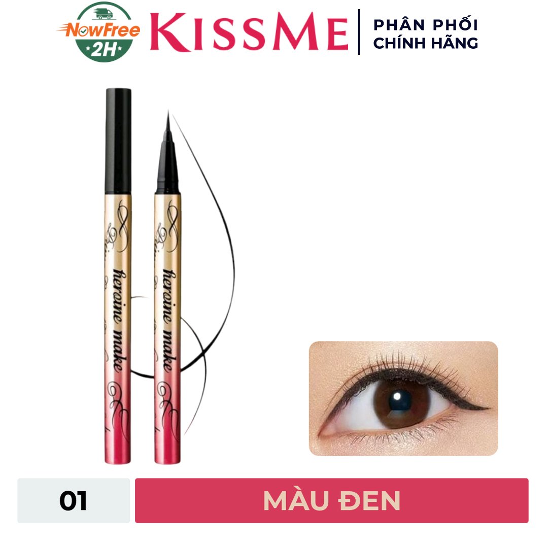 Bút Kẻ Mắt Nước Kissme Bền Màu Không Trôi Đen Bóng 0.4ml