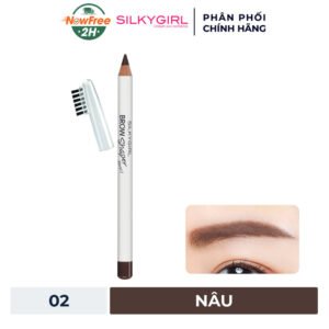 Chì Kẻ Chân Mày Silkygirl Kèm Chổi Màu Nâu 02 Dark Brown