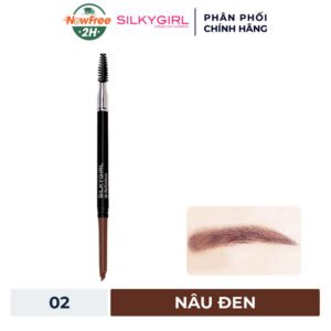 Chì Kẻ Mày Silkygirl 2 Đầu Màu Nâu Đen 02 Dark Brown 0.35g
