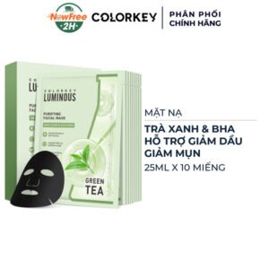 Combo 10 Mặt Nạ Colorkey Hỗ Trợ Giảm Dầu Mụn Từ Trà Xanh & BHA 25ml