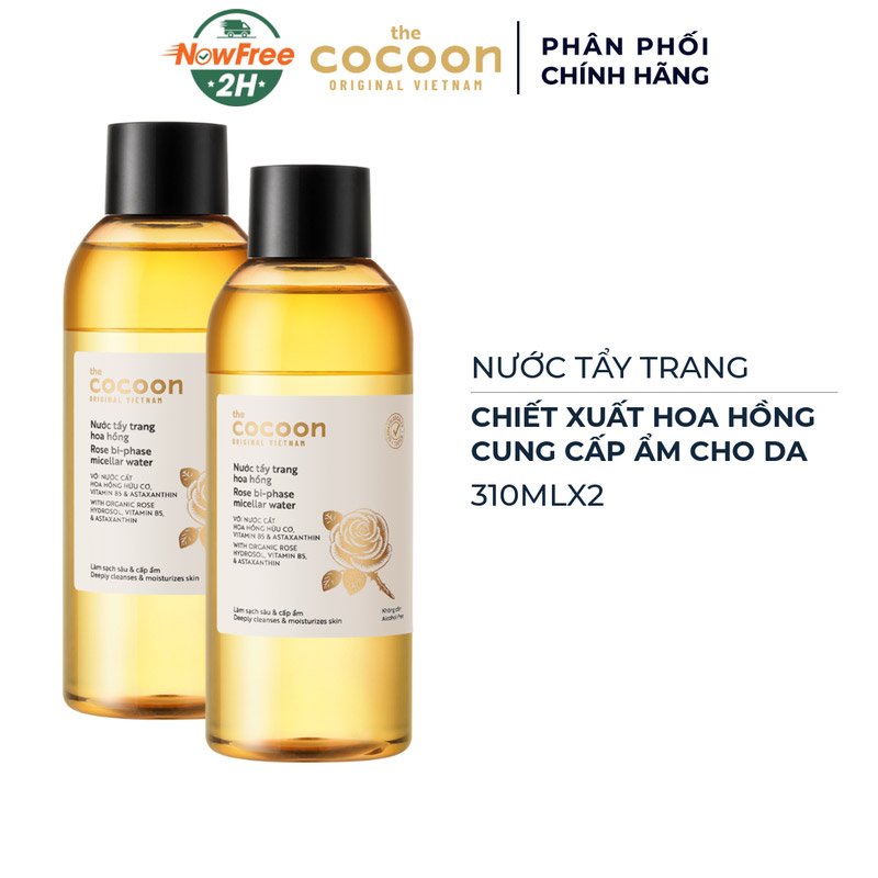 Combo 2 Nước Tẩy Trang Cocoon Hoa Hồng Cấp Ẩm Da 310ml