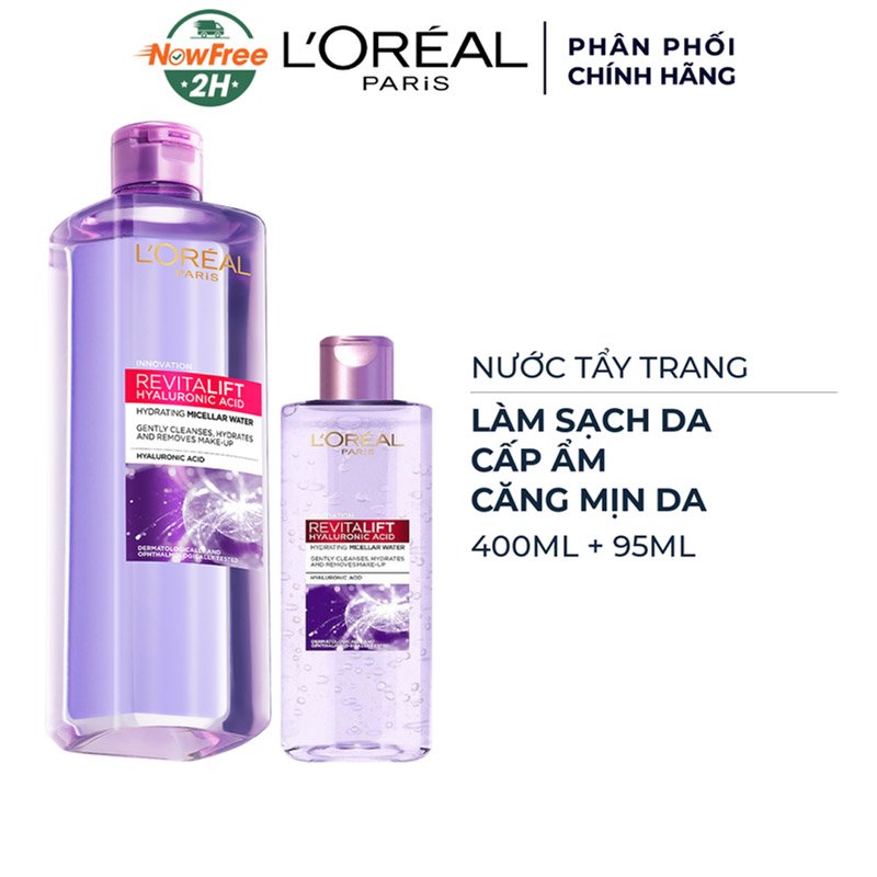 Combo 2 Nước Tẩy Trang L'Oreal Căng Mịn Da 400ml+95ml