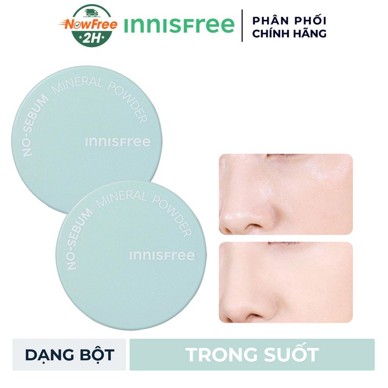 Combo 2 Phấn Phủ innisfree Kiềm Dầu Dạng Bột Khoáng 5g (Mới)