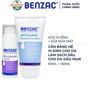 Combo Benzac Sữa Dưỡng Ẩm Cân Bằng Hệ Vi Sinh 50ml + Sữa Rửa Mặt Làm Sạch Sâu Cho Da Mụn 150ml