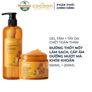 Combo Cocoon Gel Tắm Đường Thốt Nốt An Giang 500ml + Tẩy Da Chết Toàn Thân Đường Thốt Nốt An Giang 200ml