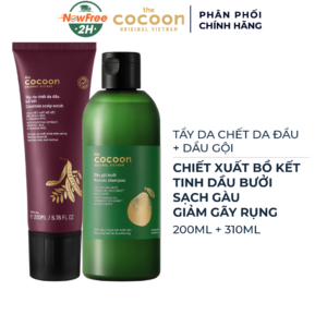 Combo Cocoon Tẩy Da Chết Da Đầu Chiết Xuất Bồ Kết 200ml + Dầu Gội Bưởi Không Sulfate Và Giảm Gãy Rụng 310ml