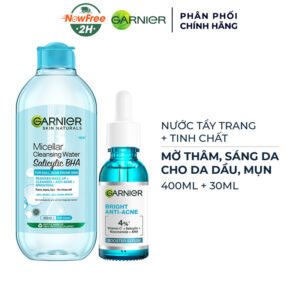 Combo Garnier Nước Tẩy Trang 400ml + Serum 30ml Cho Da Dầu, Mụn