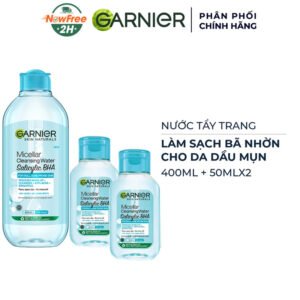 Combo Nước Tẩy Trang Garnier Dành Cho Da Dầu Và Mụn 400ml+50mlx2