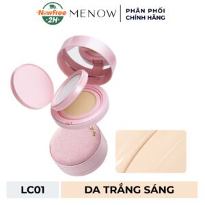 Cushion Kèm Phấn Phủ Menow Cho Da Dầu Màu LC01 Light 17g