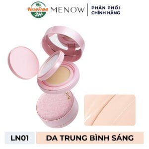 Cushion Kèm Phấn Phủ Menow Cho Da Dầu Màu LN01 Medium 17g