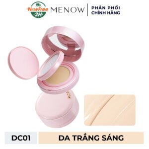Cushion Kèm Phấn Phủ Menow Cho Da Khô Màu DC01 Light 17g