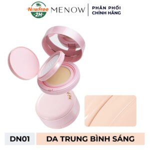 Cushion Kèm Phấn Phủ Menow Cho Da Khô Màu DN01 Medium 17g