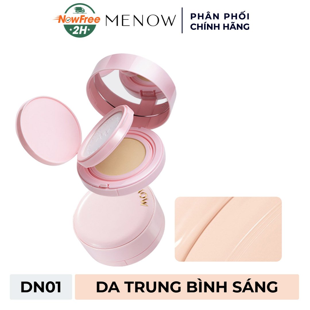 Cushion Kèm Phấn Phủ Menow Cho Da Khô Màu DN01 Medium 17g
