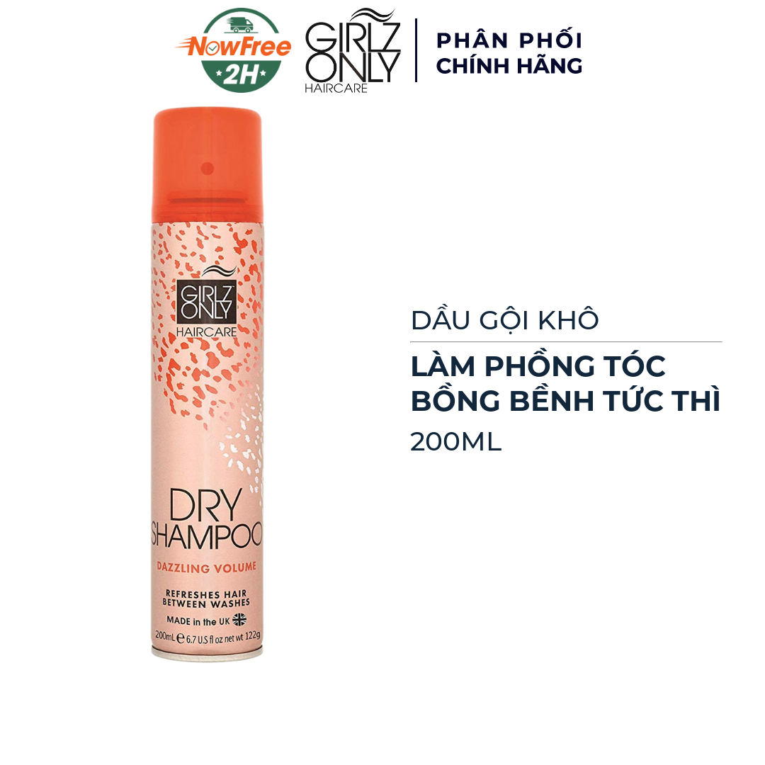 Dầu Gội Khô Girlz Only Tóc Bồng Bềnh Tức Thì 200ml
