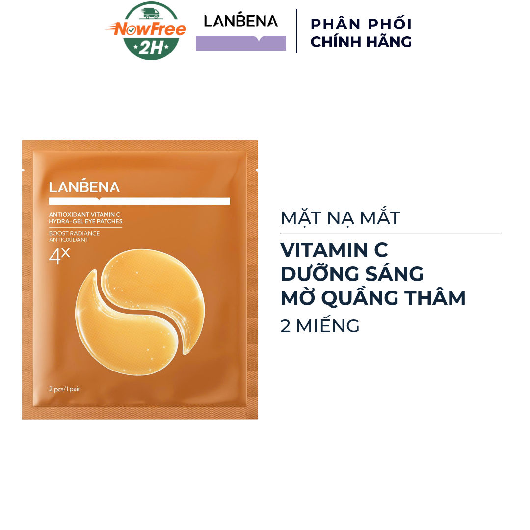 Mặt Nạ Mắt Lanbena Vitamin C Dưỡng Sáng, Mờ Quầng Thâm 2 Miếng