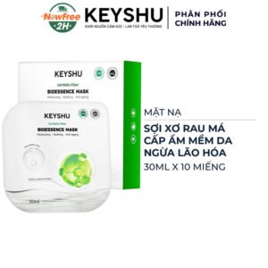 Hộp 10 Mặt Nạ Keyshu Sợi Xơ Rau Má Cấp Ẩm, Ngừa Lão Hóa 30ml