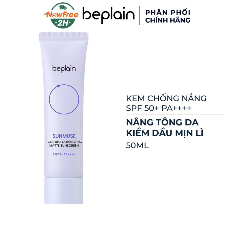Kem Chống Nắng Beplain Nâng Tông, Kiềm Dầu Mịn Lì 50ml