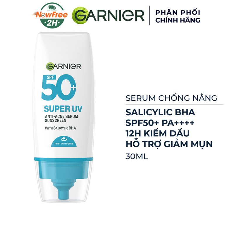 Serum Chống Nắng Garnier 12H Kiềm Dầu & Hỗ Trợ Giảm Mụn 30ml