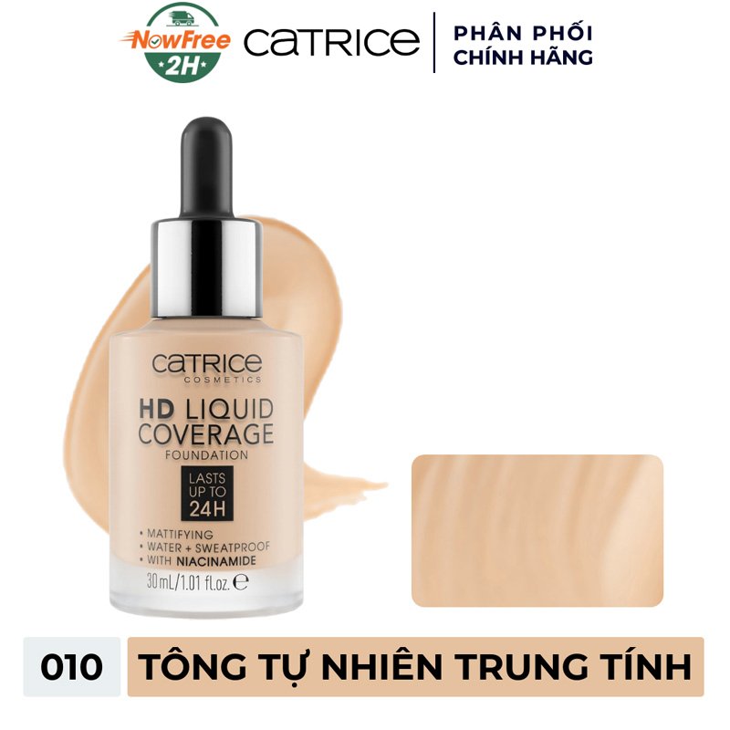Kem Nền Catrice Kiềm Dầu Che Phủ 010 Tự Nhiên Trung Tính 30ml