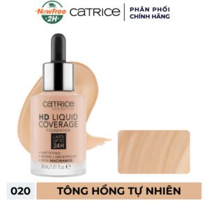 Kem Nền Catrice Kiềm Dầu Che Phủ 020 Tông Hồng Tự Nhiên 30ml
