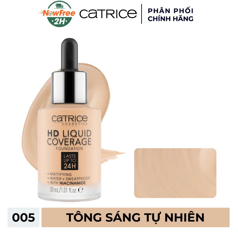 Kem Nền Catrice Kiềm Dầu Che Phủ 005 Sáng Tự Nhiên 30ml